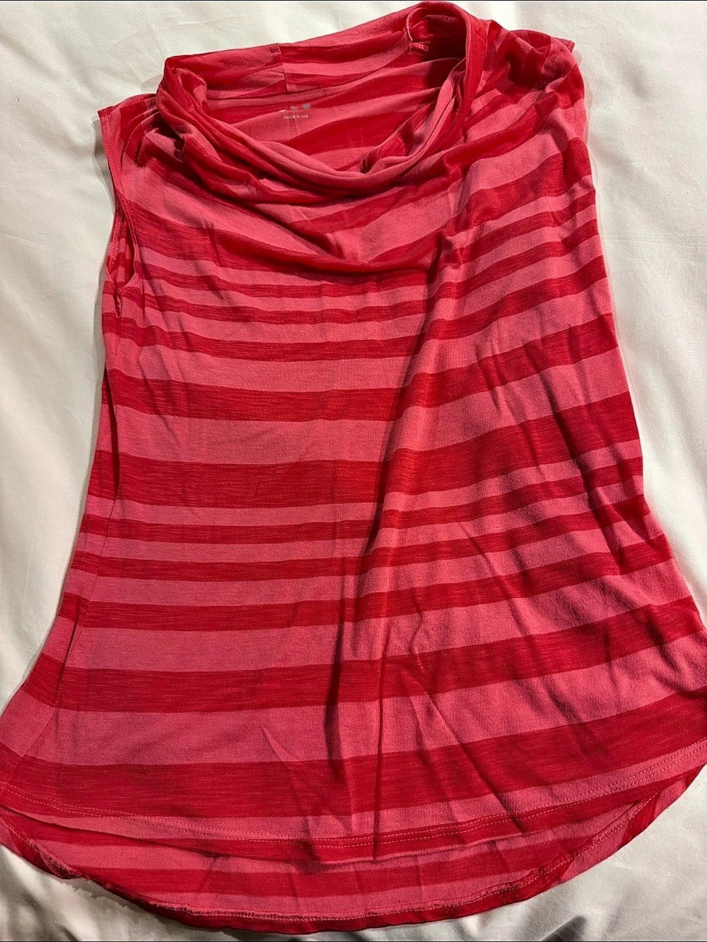 M made in usa Striped Cowl Neck Tunic in Red Like New